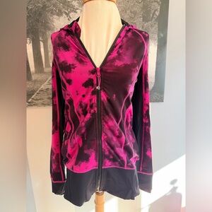 lululemon athletica Pink and Black Tie-Dye Zip Hoodie